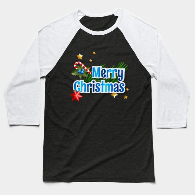 Christmas Baseball T-Shirt by Manafff